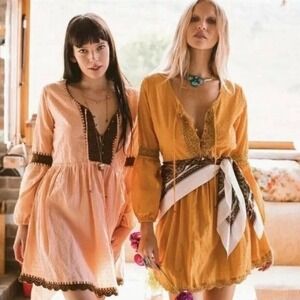 Chasing Unicorns Womens Size M Swiss Dot Crochet Handmade Midi Dress 100% Cotton